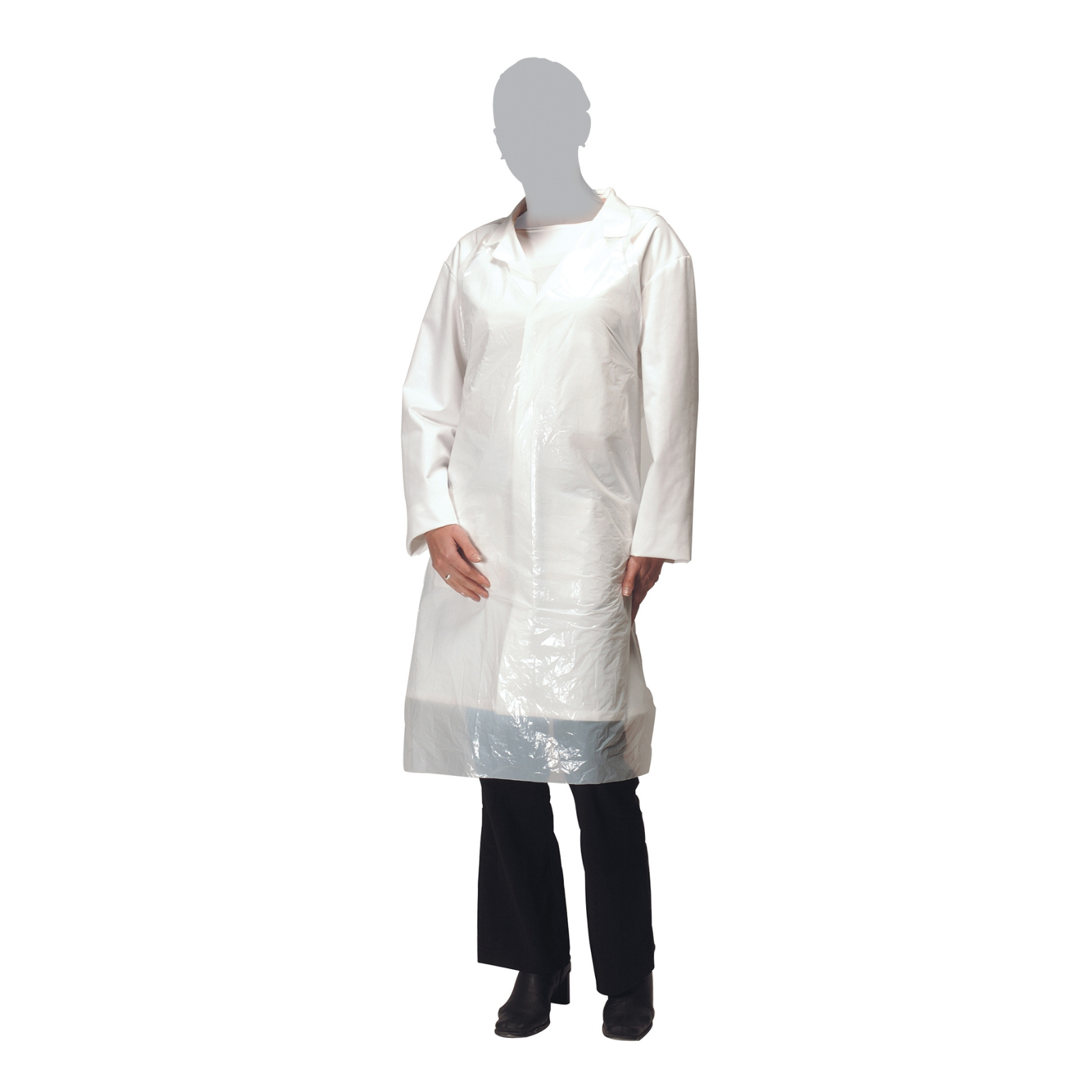 51" Polythene Disposable Aprons White Flat Packed Heavy Duty